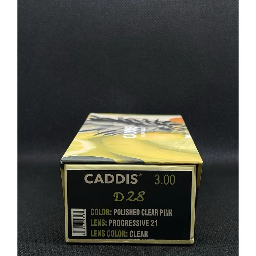 Caddis Progressive Zone D28 Readers 3.00 in Polished Clear Pink